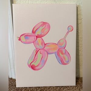 Pink Balloon Dog Canvas Art